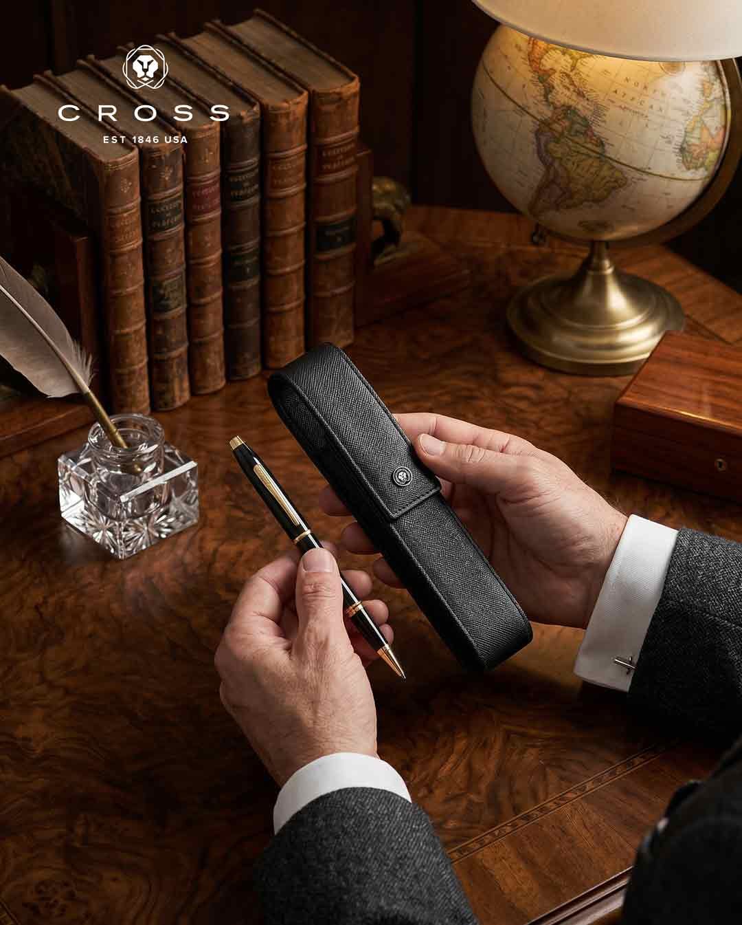Cross Coventry Classic Black Lacquer with Gold Tone Appointments Rollerball Pen - Image 6