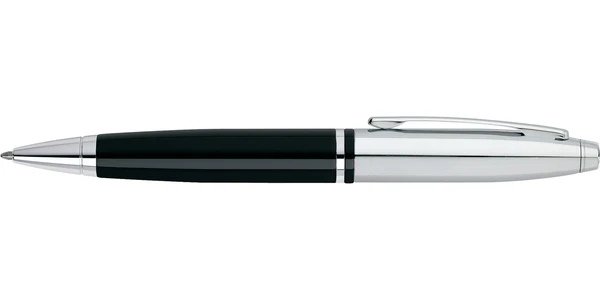 Cross Calais™ Chrome/Black Lacquer with Polished Chrome Appointments Ballpoint Pen (Blue Ink) - Image 3