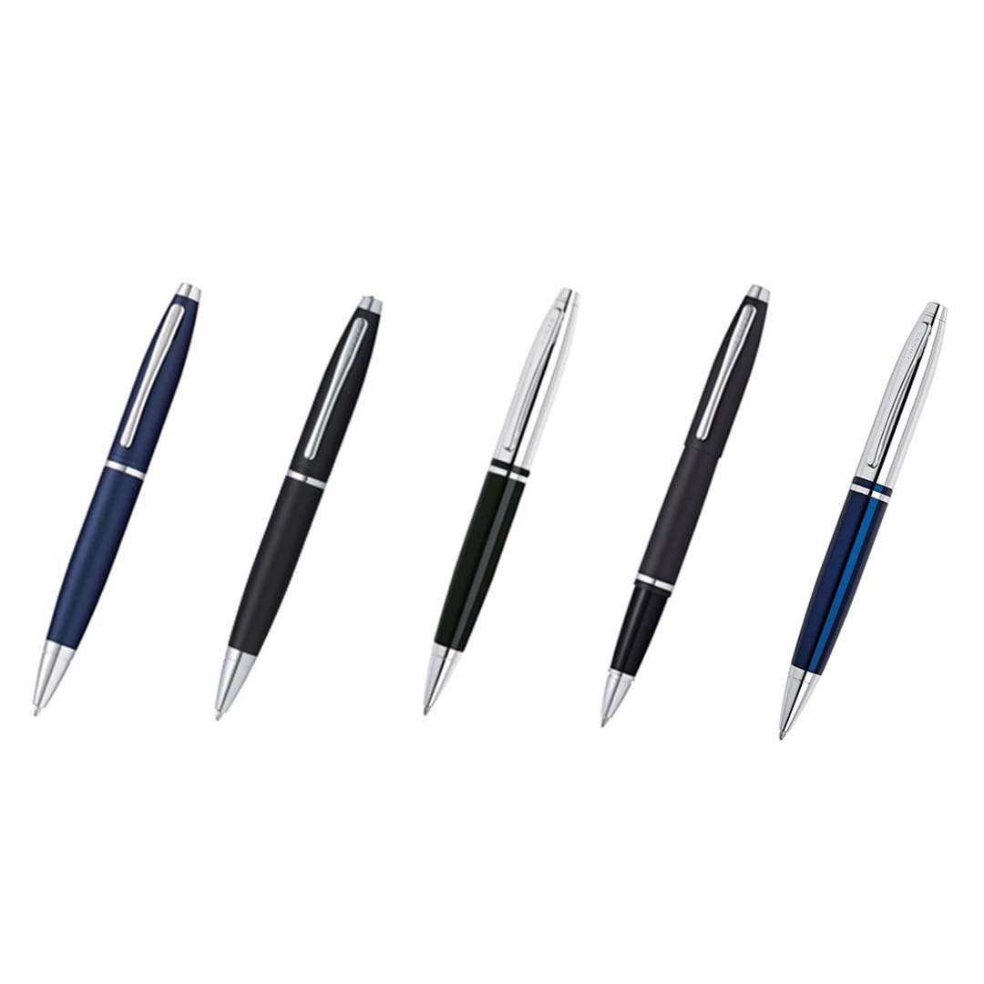 Cross Calais™ Chrome/Black Lacquer with Polished Chrome Appointments Ballpoint Pen (Blue Ink) - Image 7