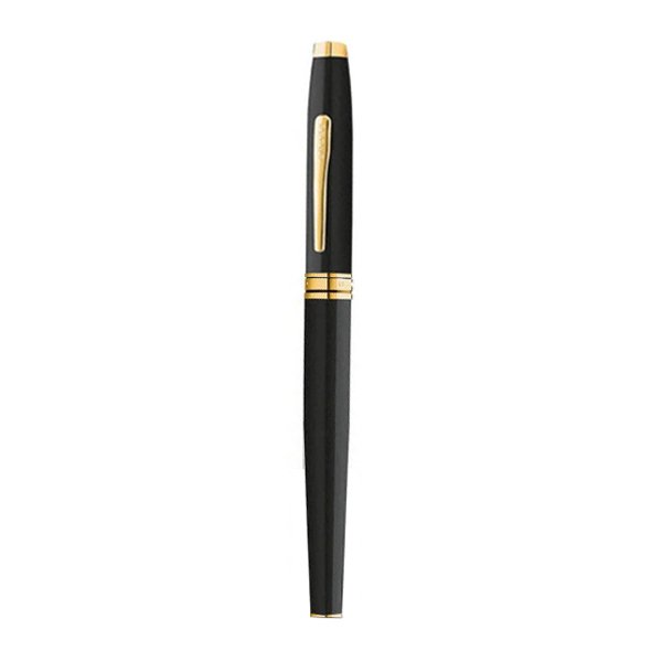 Coventry Classic Black Lacquer with Gold Tone Appointments Rollerball Pen (Blue Ink) - Image 5