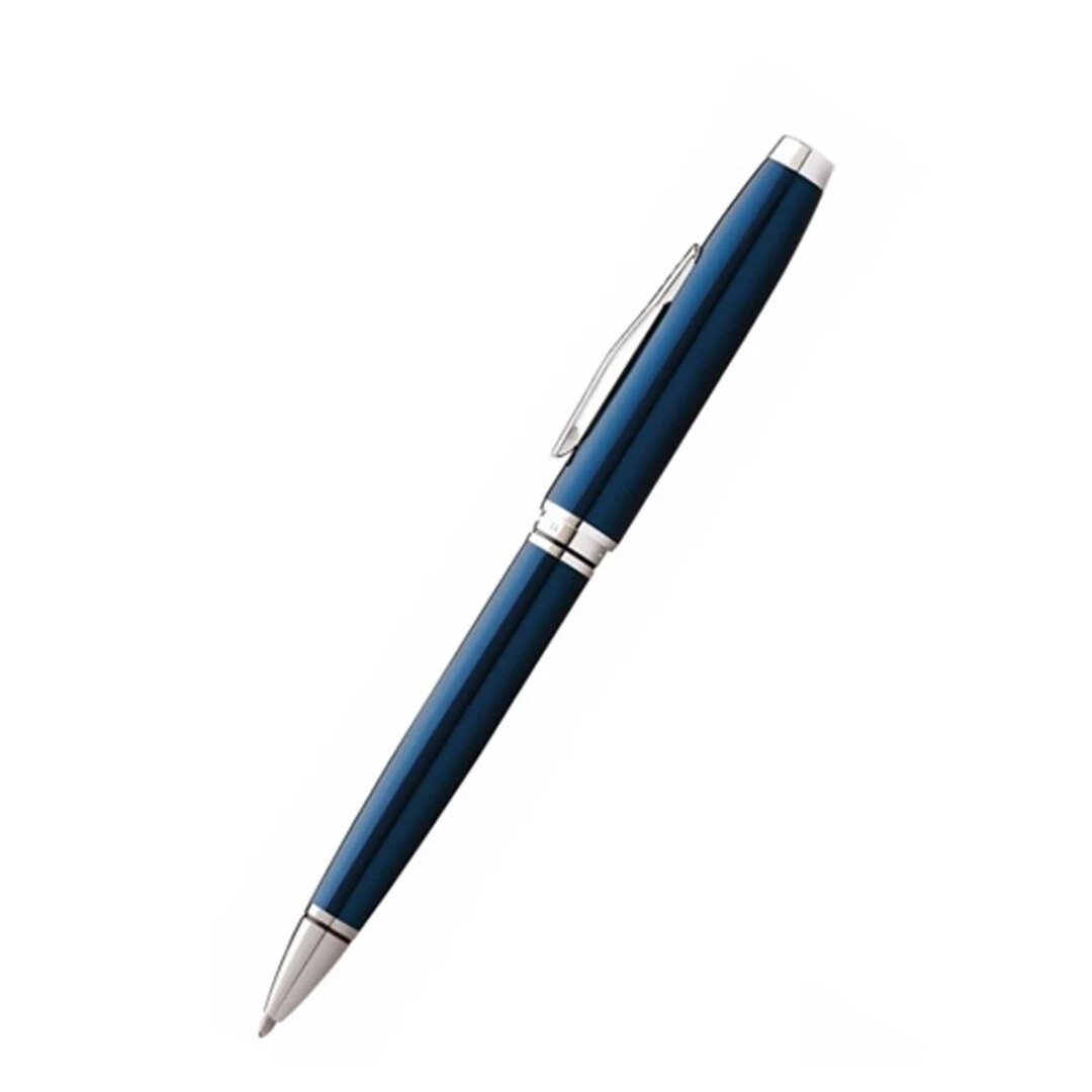 Cross Coventry Blue Lacquer with Polished Chrome Appointments Ballpoint Pen (Blue Ink) - Image 2