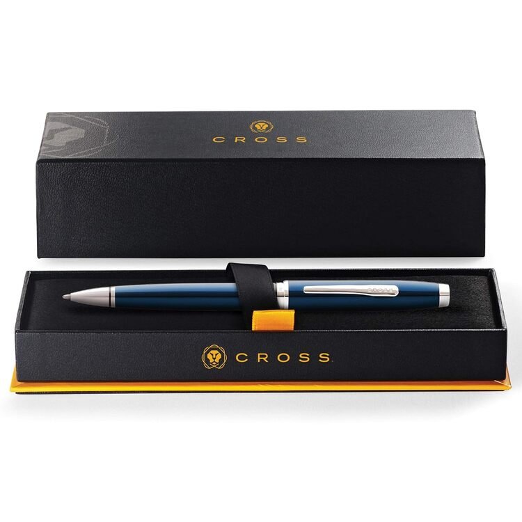 Cross Coventry Blue Lacquer with Polished Chrome Appointments Ballpoint Pen (Blue Ink) - Image 3