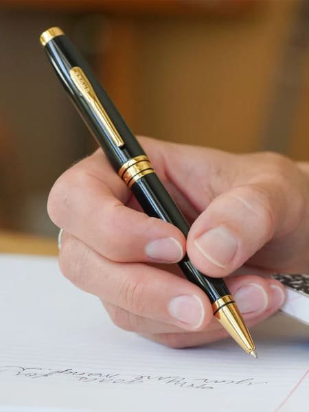 Cross Coventry Classic Black Lacquer with Gold Tone Appointments Ballpoint Pen (Blue Ink) - Image 5