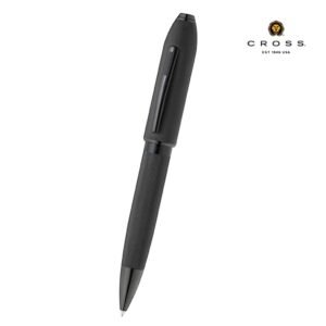 Peerless™ Polished Black PVD Engraved Diamond Pattern with Black PVD Appointments and Swarovski Crystal Ballpoint Pen (Blue Ink)