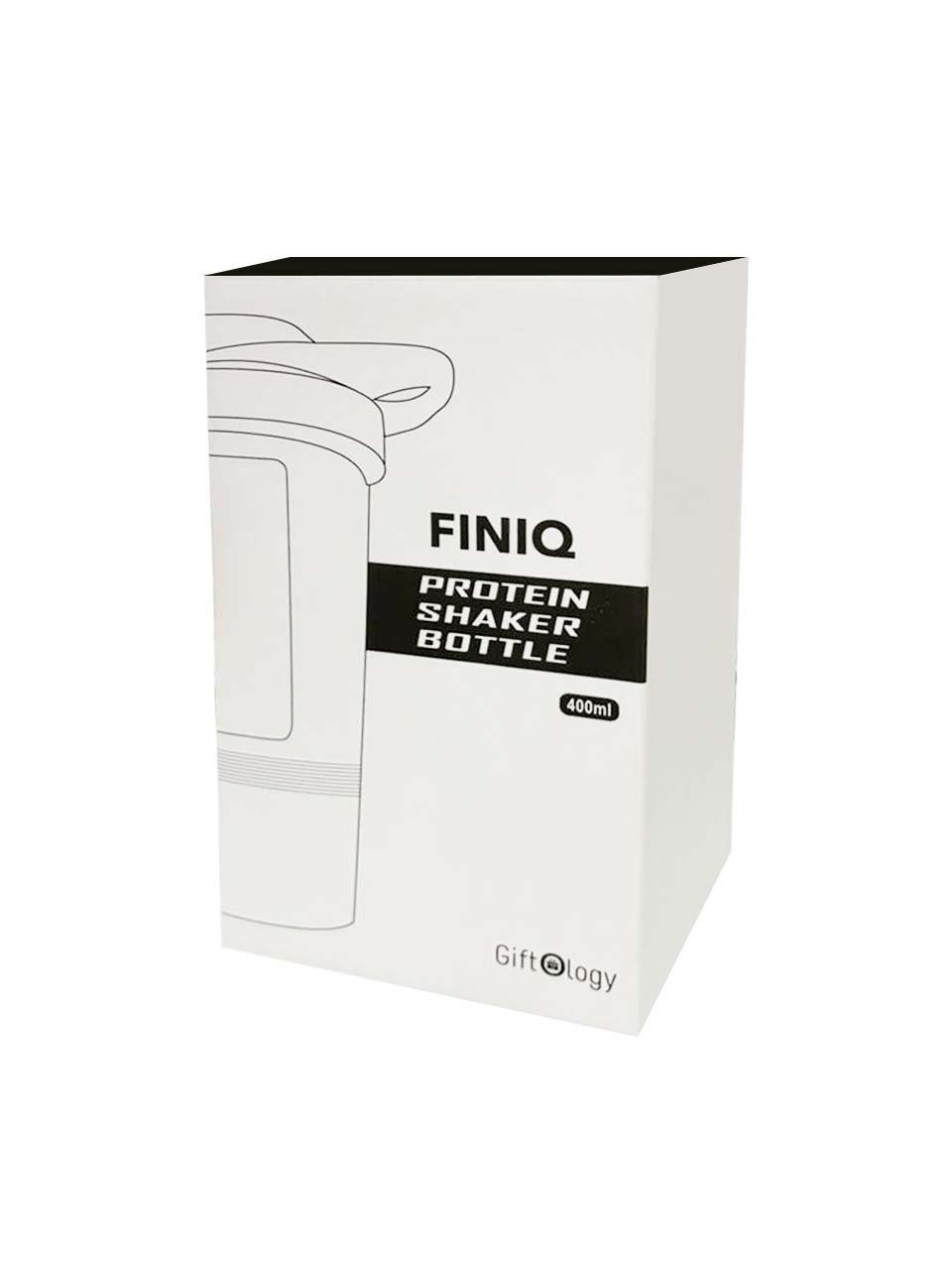 FINIQ - Giftology Protein Shaker Water Bottle with Cup - Black - Image 15
