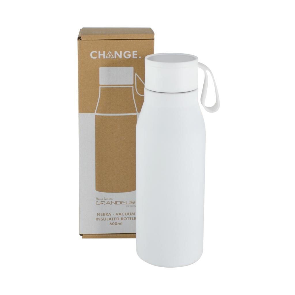 R-NEBRA - CHANGE Collection Recycled Stainless Steel Vacuum Bottle - White - Image 10