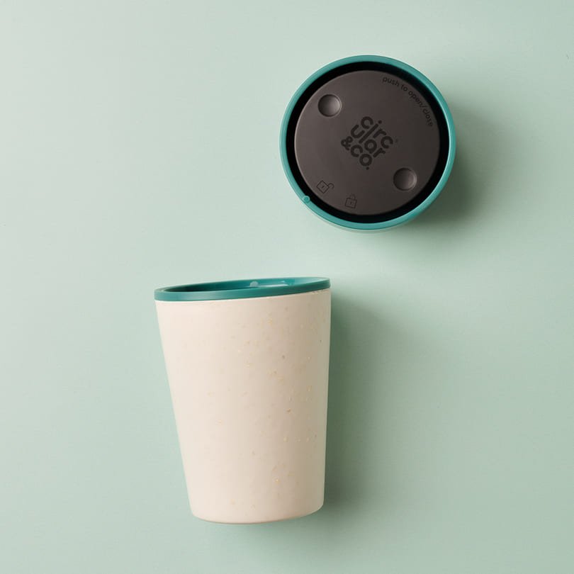 Circular Cup 8oz Chalk & Aquamarine Green - Image 17