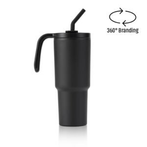 FORZA 360 - Hans Larsen Recycled Stainless Steel/PP Tumbler with 360 Branding - Black