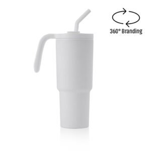 FORZA 360 - Hans Larsen Recycled Stainless Steel/PP Tumbler with 360 Branding - White