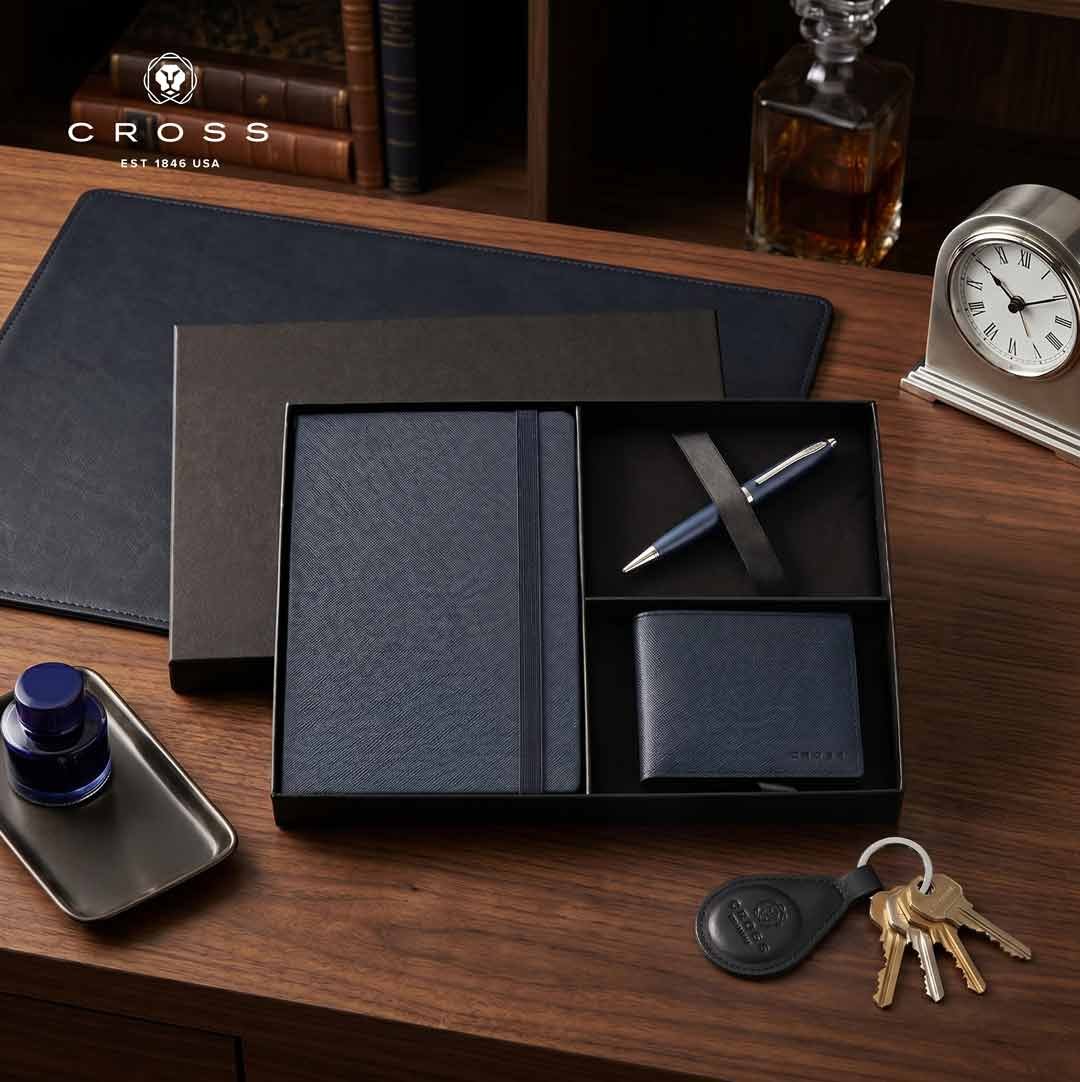 Cross Calais™ Ballpoint Pen with Notebook and Coin Wallet Gift Set - Blue - Image 21
