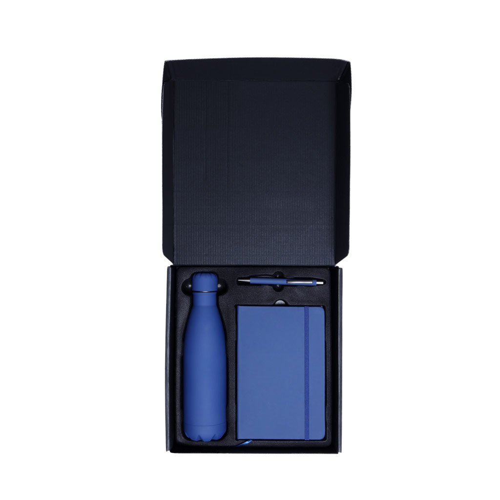LAUTA - Giftology Set of Stainless Bottle, Notebook and Pen - Blue - Image 9