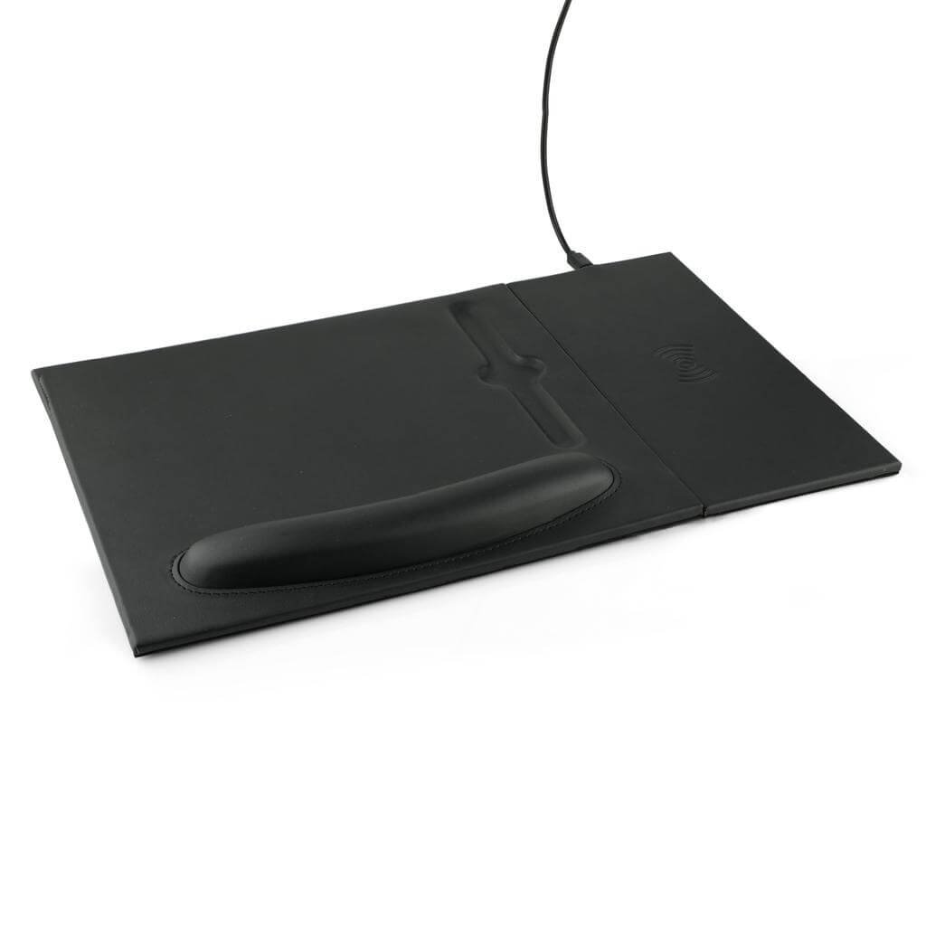 DOBERAN - @memorii 10W Wireless Charger PU Mouse Pad - Black - Image 7