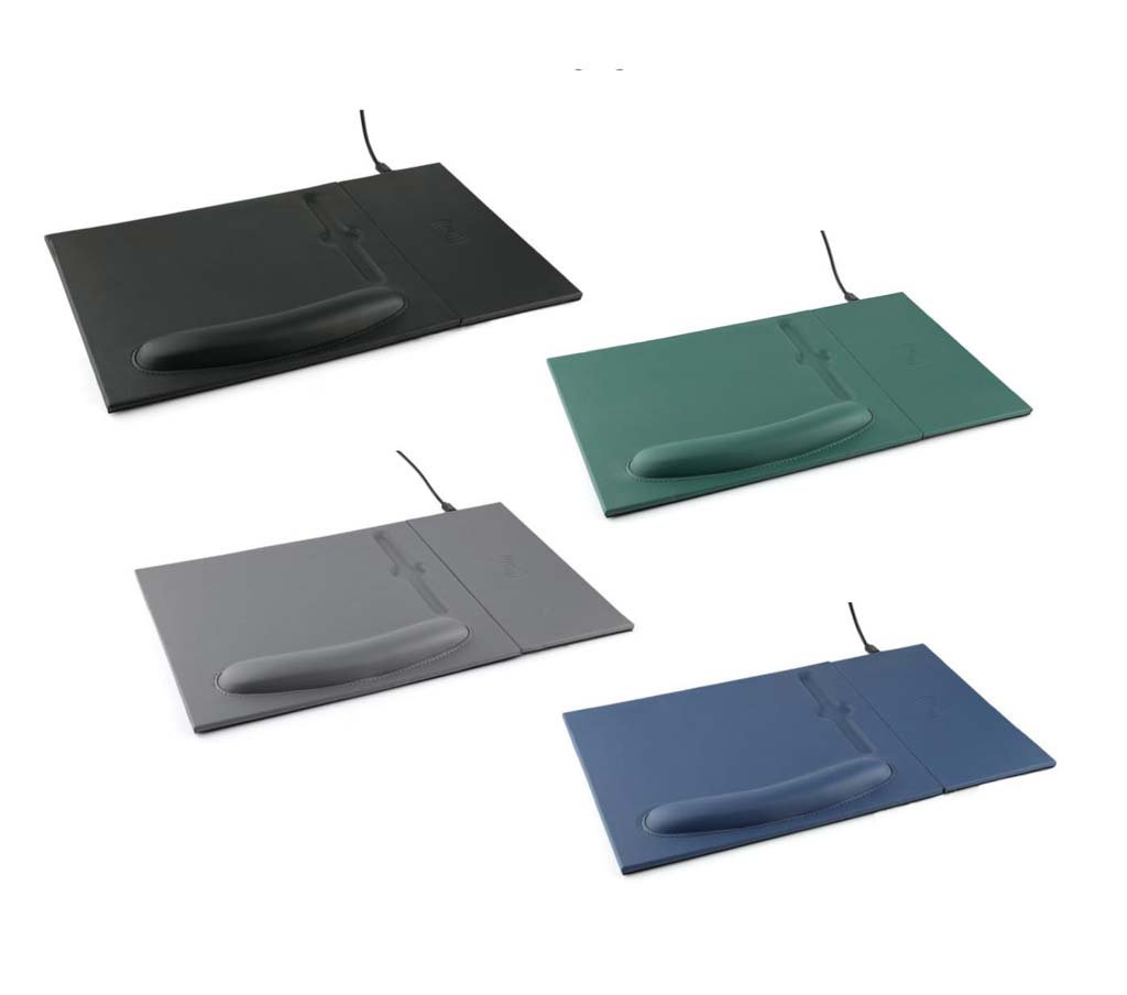 DOBERAN - @memorii 10W Wireless Charger PU Mouse Pad - Black - Image 11