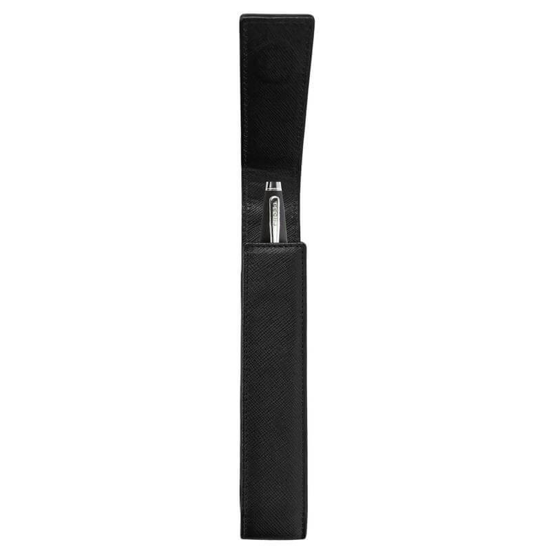 CROSS Leather Single Pen Case with Flap - Black - Image 8