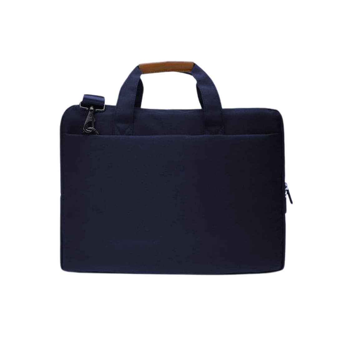 SLOTEN - Santhome® 15" Laptop Bag - Navy Blue/Tan - Image 11