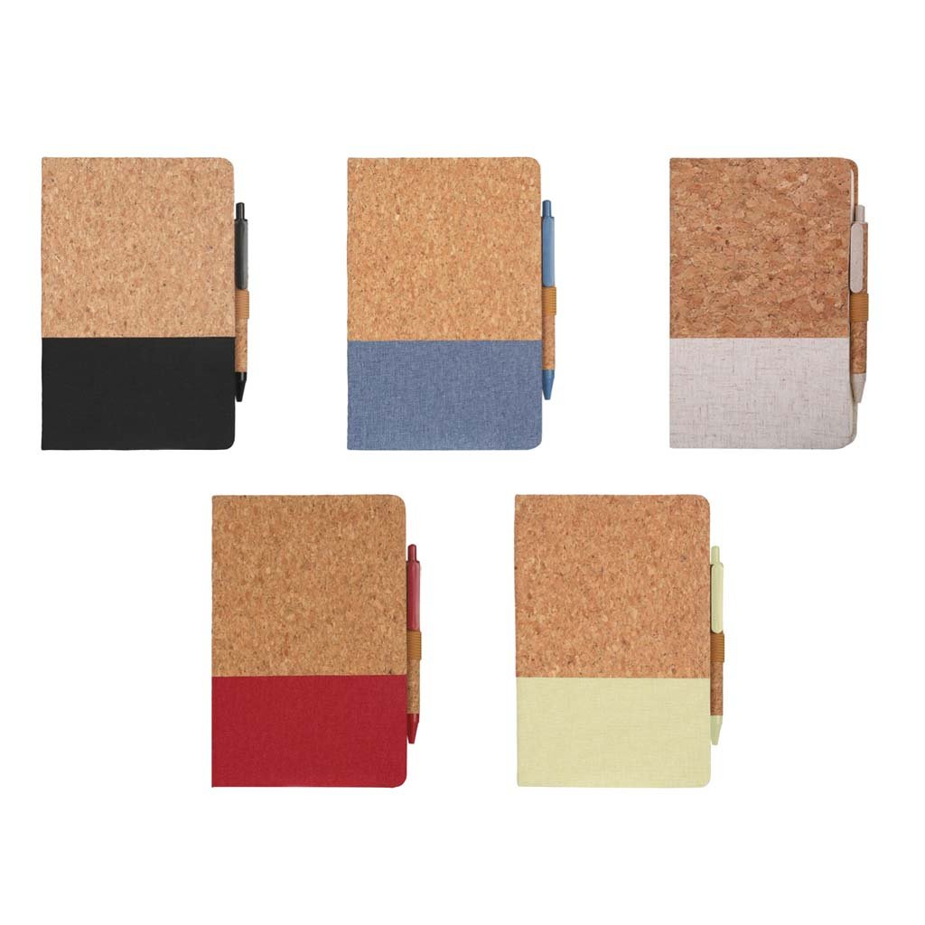BORSA - eco-neutral A5 Cork Fabric Hard Cover Notebook and Pen Set - Green - Image 13