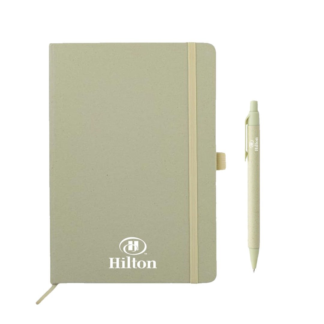 ABULA - eco-neutral® A5 Hard Cover Notebook & Pen Set - Kiwi Paper - Image 18
