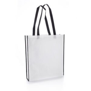 Non-Woven Shopping Bag Vertical White/Black