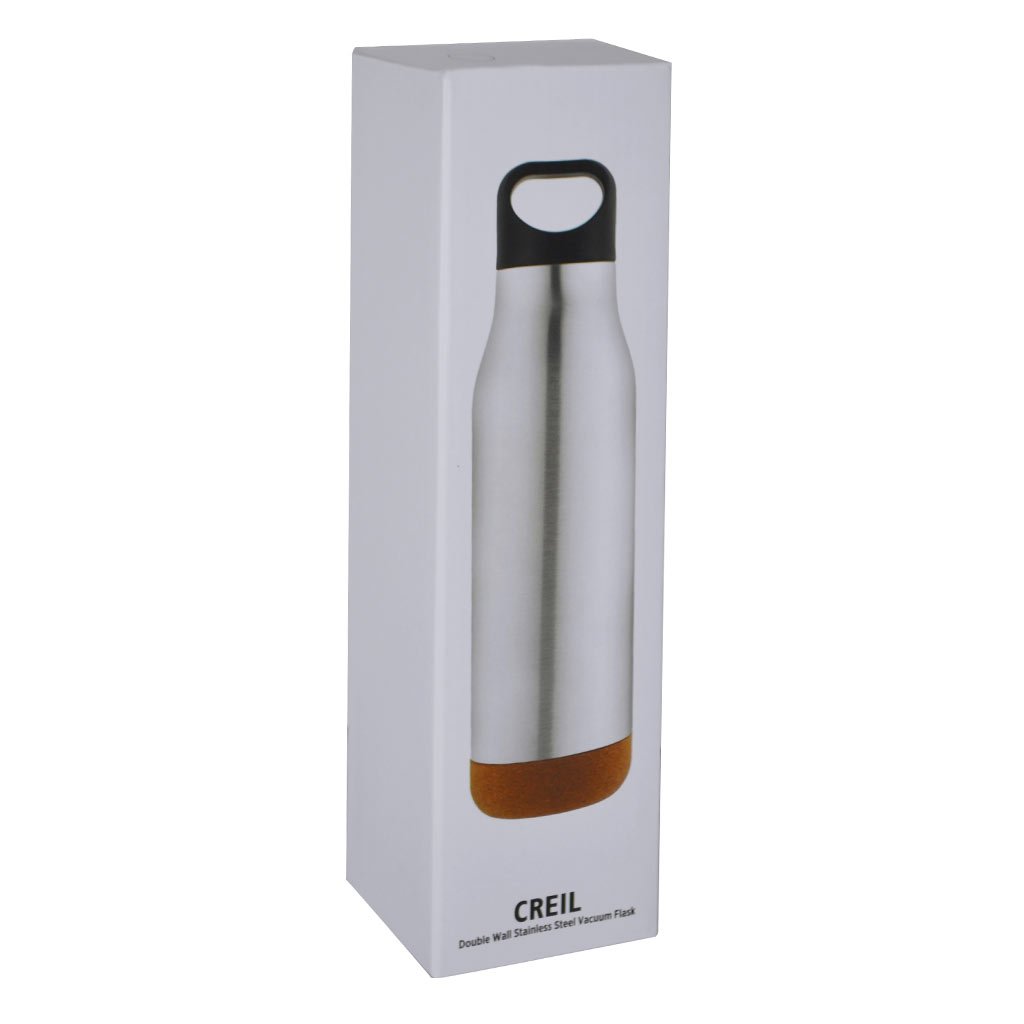 CREIL - Giftology Insulated Water Bottle with Cork Base - Steel - Image 3