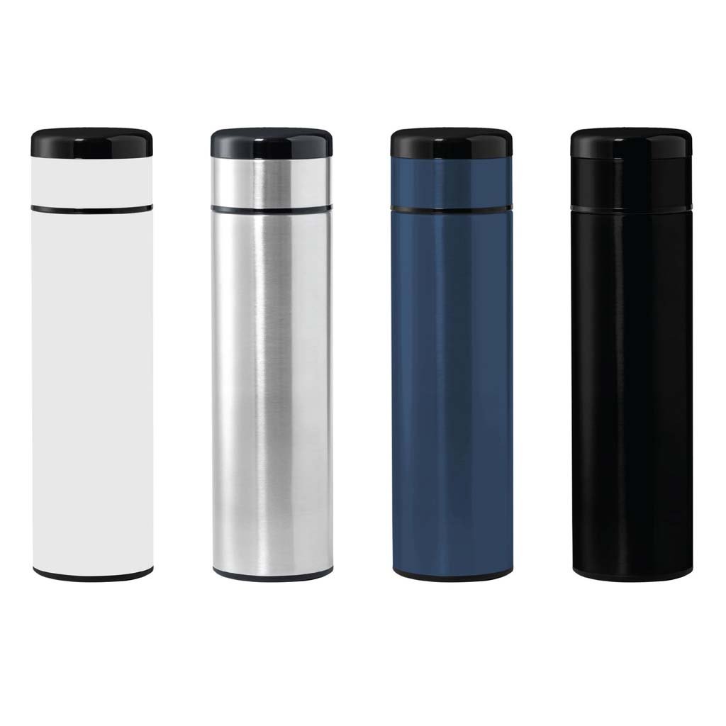 KOVEL - Giftology Double Walled Insulated Flask with Temperature Lid - White - Image 3