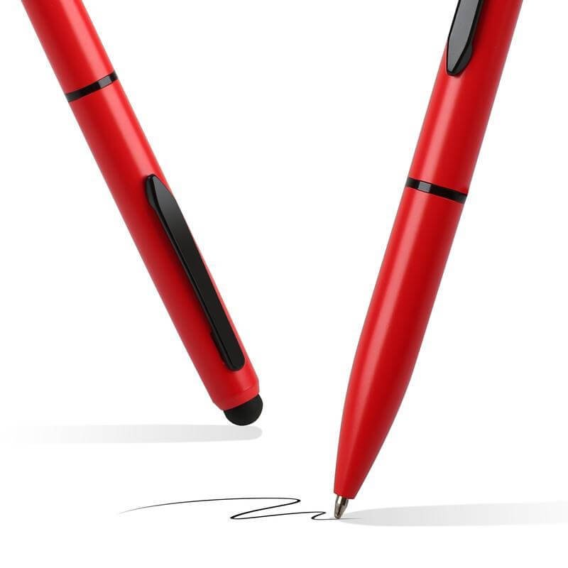 SVEN - Metal Ballpoint Pen with Stylus - Red - Image 23
