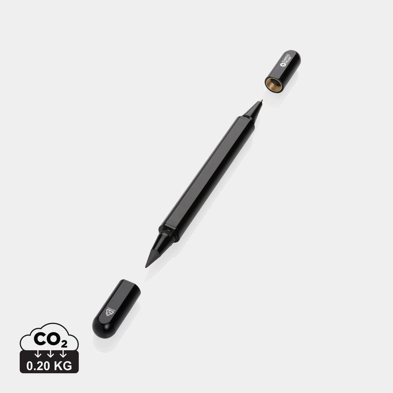 Swiss Peak® Storm RCS Recycled Aluminum Dual Tip Pen - Black - Image 8