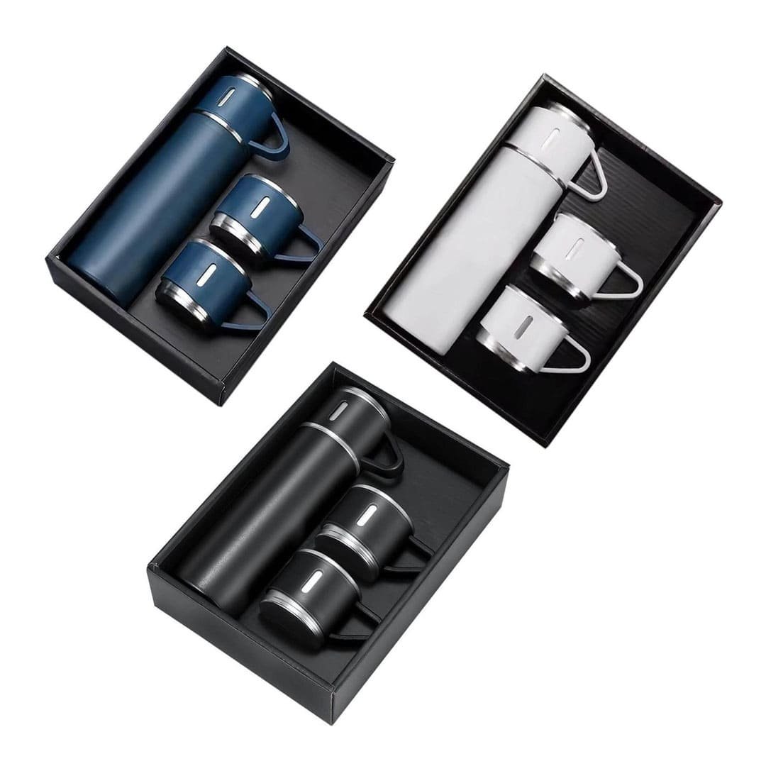 SAFFLE - Giftology Family Set of Vacuum Flask & Two Cups - White - Image 8