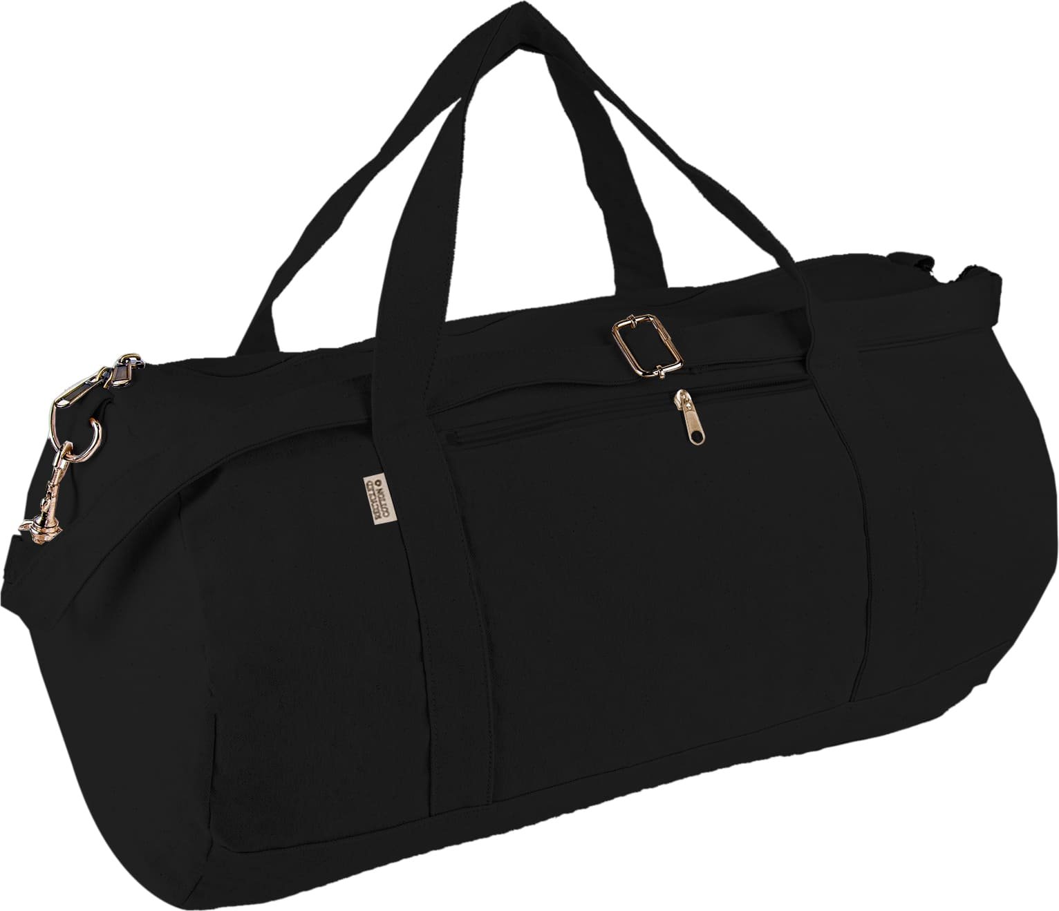 PUEBLA - GRS-certified Recycled Cotton Duffel / Gym Bag - Black - Image 5