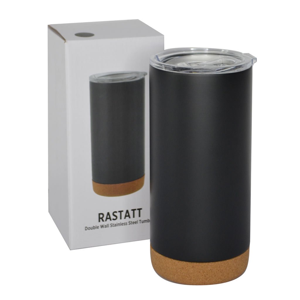 RASTATT - Giftology Insulated Mug / Tumbler with Cork Base - Black - Image 9