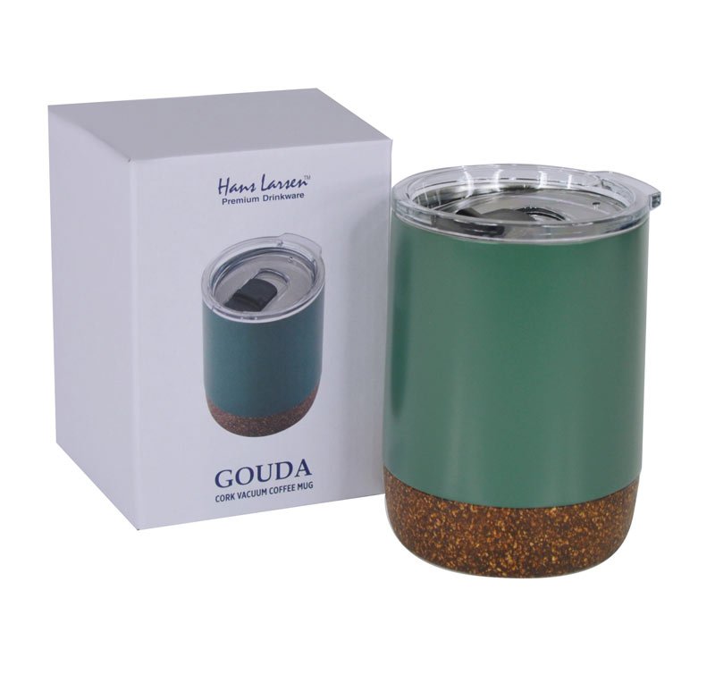 GOUDA - Hans Larsen Vacuum Mug With Cork Base - Green - Image 12