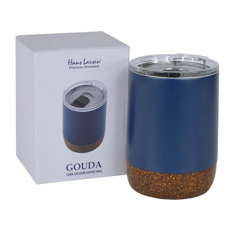 GOUDA - Hans Larsen Vacuum Mug With Cork Base - Blue - Image 12