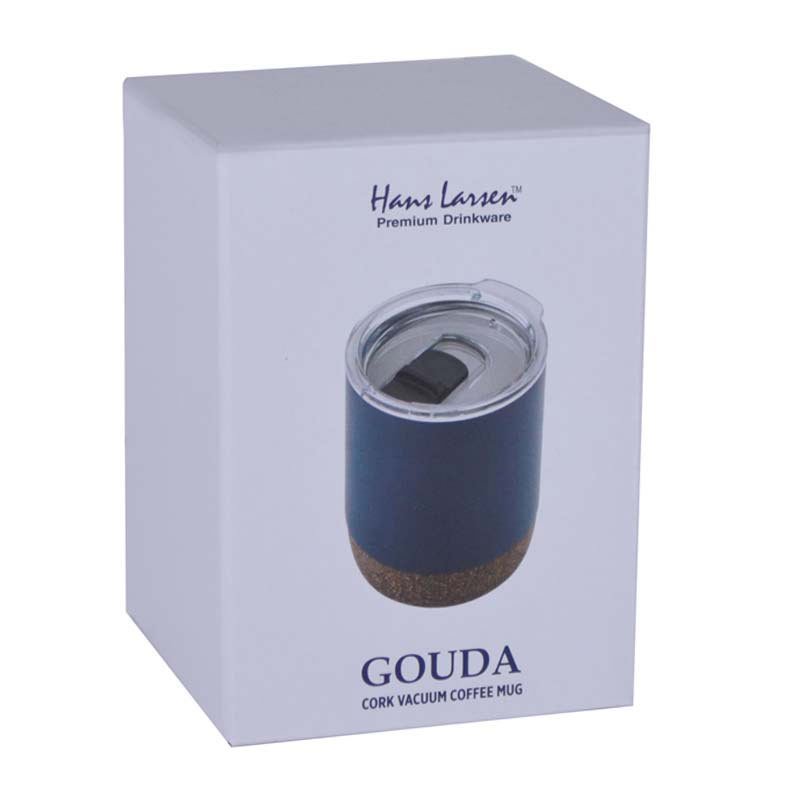 GOUDA - Hans Larsen Vacuum Mug With Cork Base - Blue - Image 13