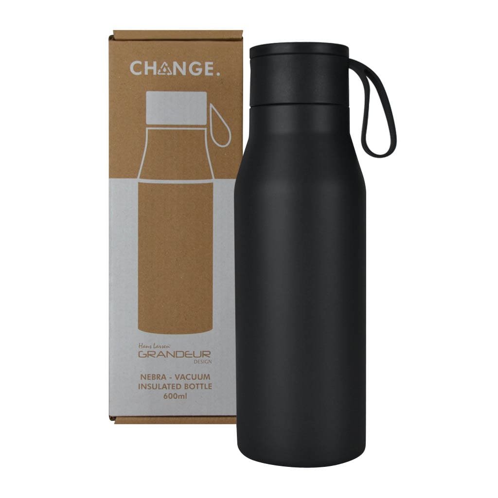 R-NEBRA - CHANGE Collection Recycled Stainless Steel Vacuum Bottle - Black - Image 21