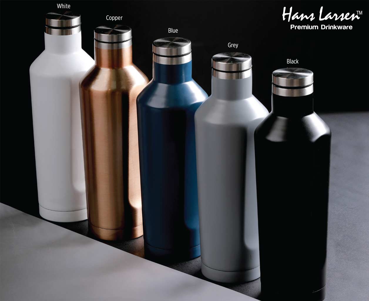 GALATI - Hans Larsen Stainless Steel Water Bottle - Black - Image 19