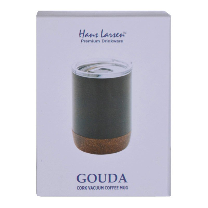 GOUDA - Hans Larsen Vacuum Mug With Cork Base - Black - Image 13