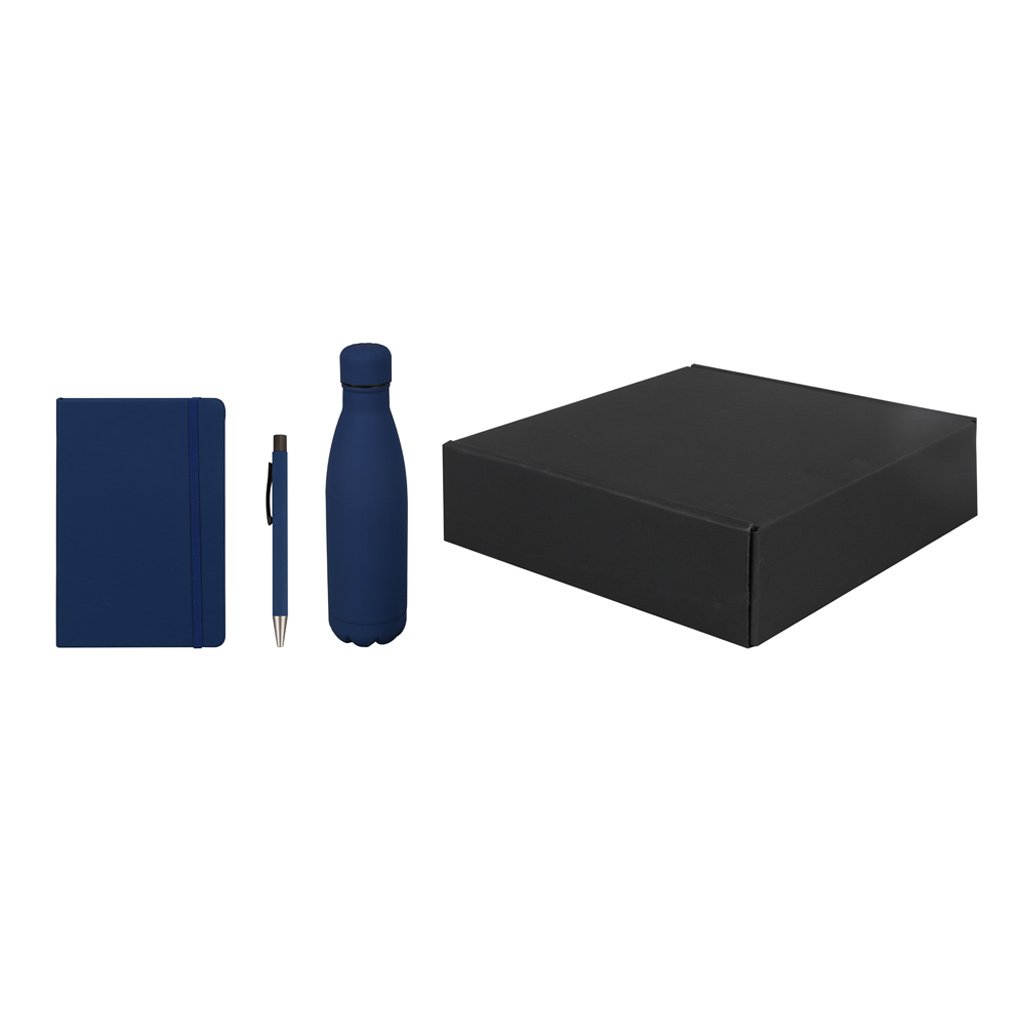 LAUTA - Giftology Set of Stainless Bottle, Notebook and Pen - Blue - Image 12