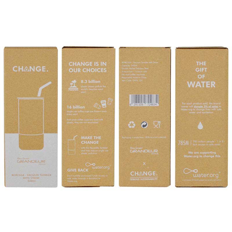 BORCULO - CHANGE Collection Insulated Tumbler with Reusable Straw - Black - Image 5