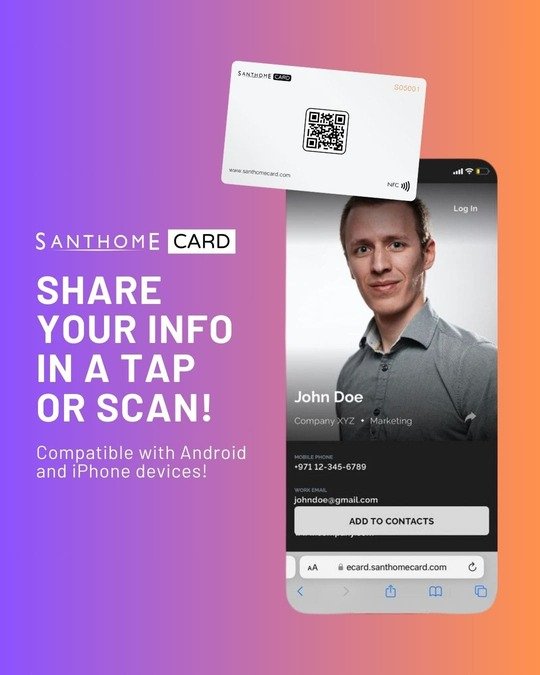Santhome Card - Digital Business NFC Card - White - Image 18