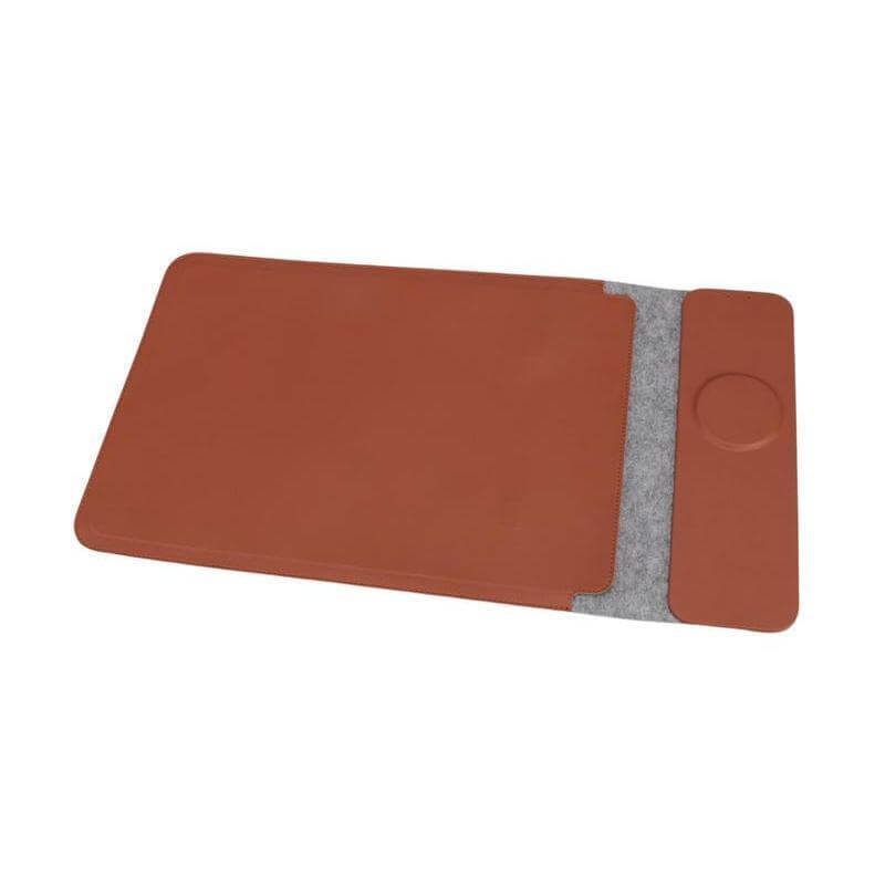 CAMDEN - Giftology 14" Felt Laptop Sleeve With 15W Magnetic Charger - Tan - Image 18
