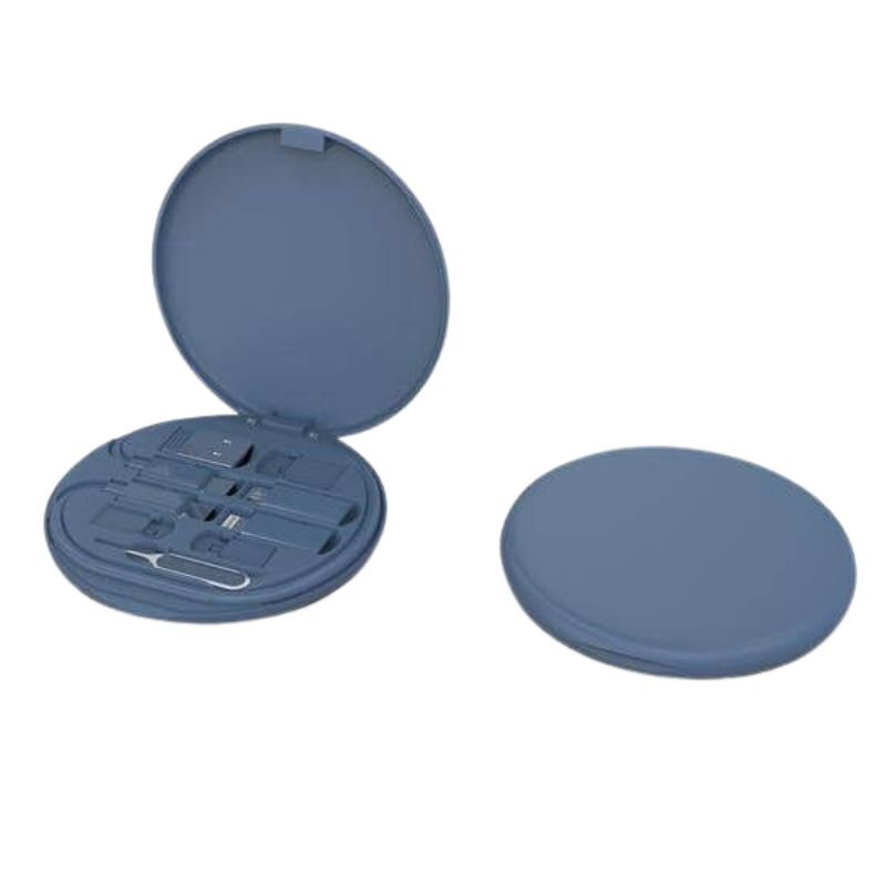 OSLO Mag - @memorii Recycled 15W Magnetic Wireless Charger Multicable Set - Blue - Image 18