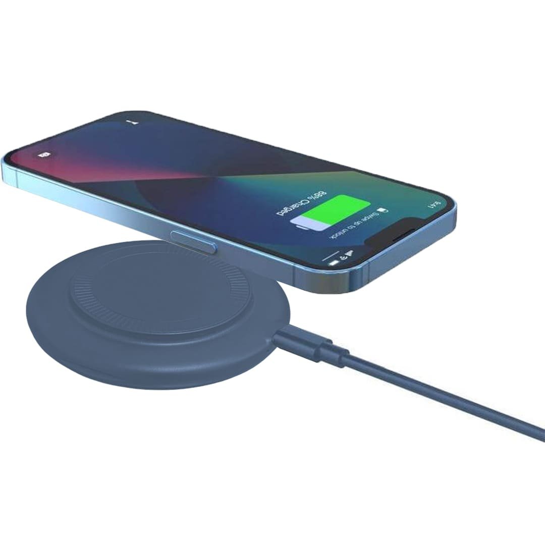 OSLO Mag - @memorii Recycled 15W Magnetic Wireless Charger Multicable Set - Blue - Image 19