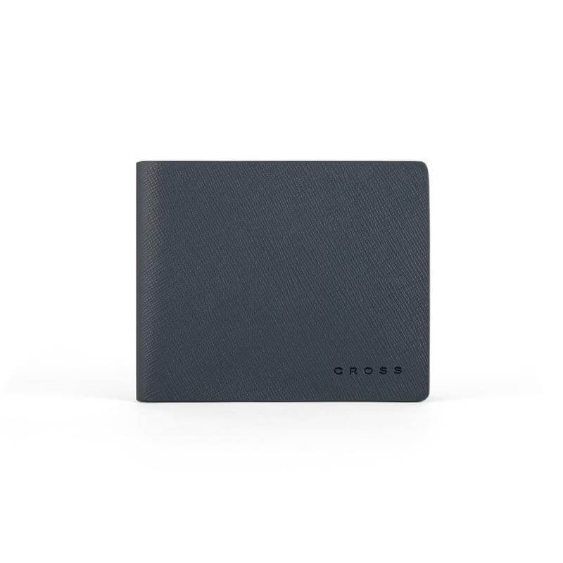 CROSS Saffiano Leather 4CC Bifold Wallet with Coin Pocket - Navy Blue - Image 8