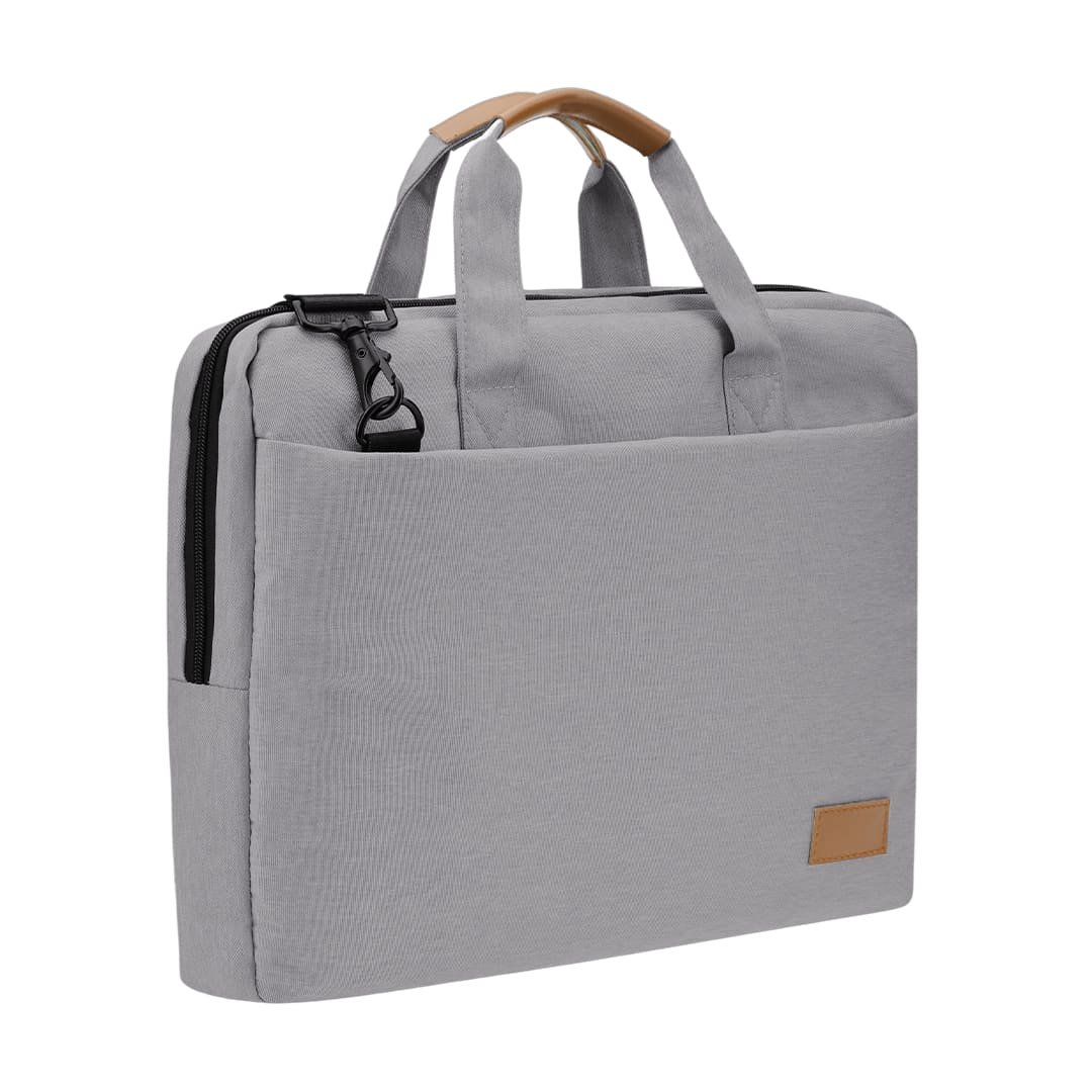 SLOTEN - Santhome® 15" Laptop Bag - Grey/Tan - Image 10