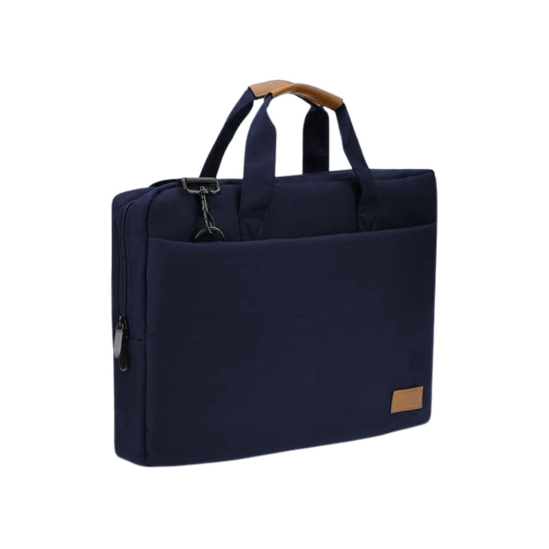 SLOTEN - Santhome® 15" Laptop Bag - Navy Blue/Tan - Image 19