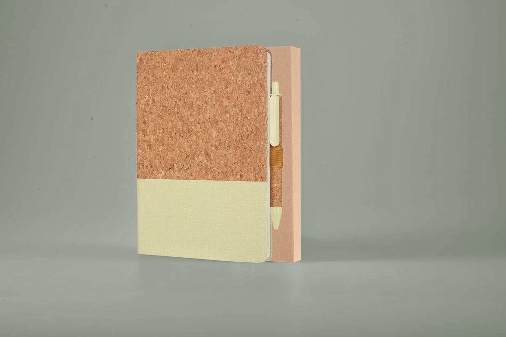 BORSA - eco-neutral A5 Cork Fabric Hard Cover Notebook and Pen Set - Green - Image 16