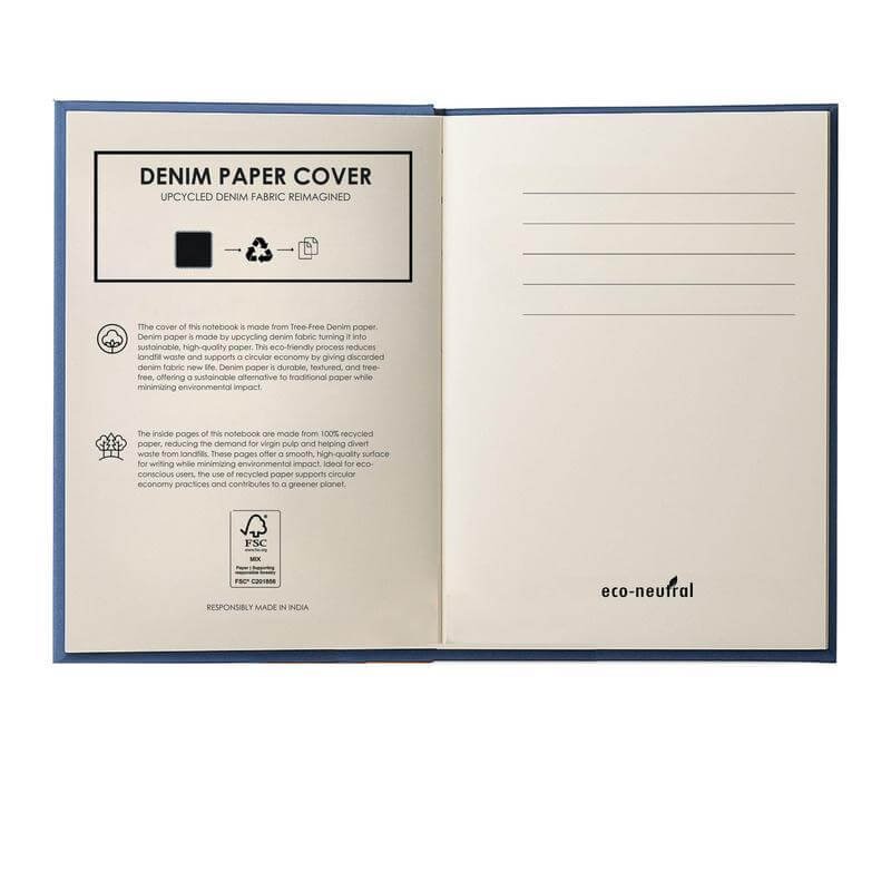 DALI - eco-neutral Denim Paper Cover A5 Notebook - Image 12