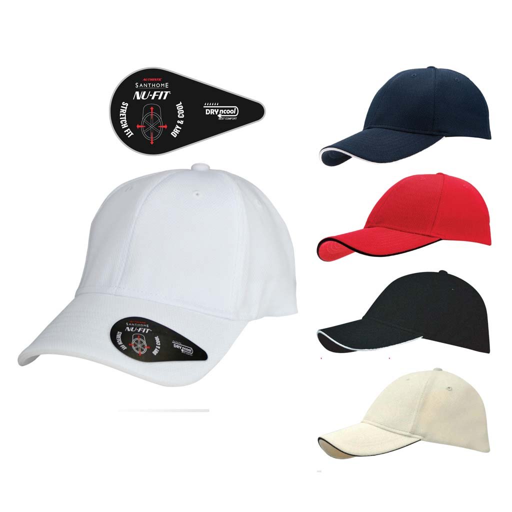 Santhome Nu-Fit® Performance Stretch-Fitted Cap - White / White - Image 4