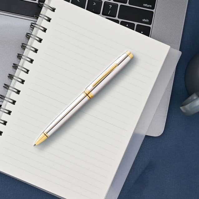 Cross Coventry Polished Chrome with Gold Tone Appointments Ballpoint Pen (Blue Ink) - Image 13