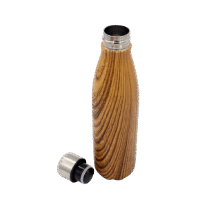 GEYER - Hans Larsen Stainless Steel Water Bottle with Wood Print - Brown