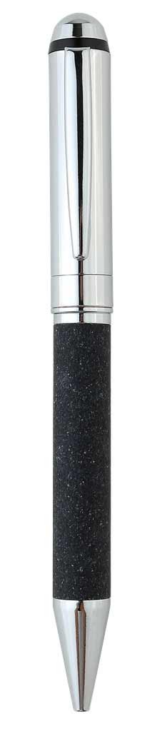 KORU - eco-neutral Metal Pen with Recycled Leather Barrel - Black - Image 10